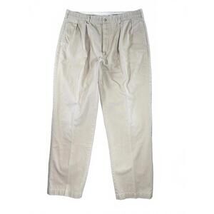 Vintage Polo Ralph Lauren Khaki Pleated Casual Chino Pants Size 40x34 (38x32.25)